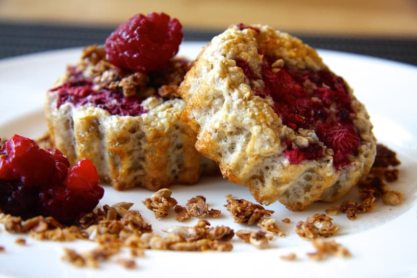 Rezept für Haferflocken-Himbeer-Küchlein ohne Zucker