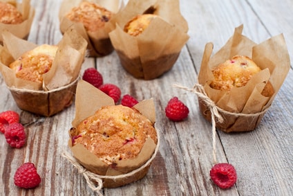 Rezept für Himbeer-Buttermilch-Muffins ohne Zucker